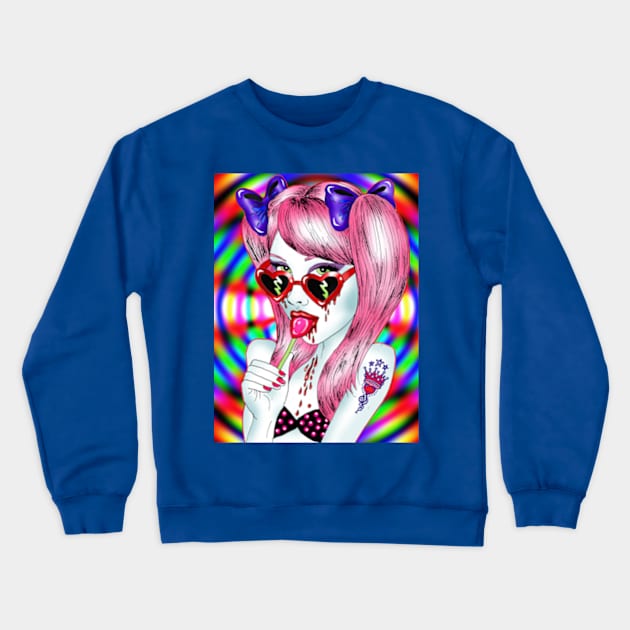 Neon Lolita Crewneck Sweatshirt by VeronicaLux